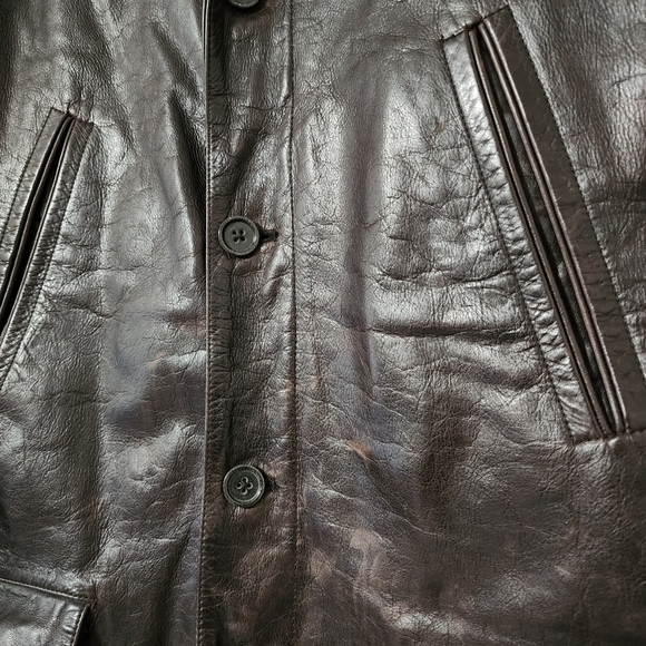 Banana Republic Vintage Men's Brown Leather Jacket XL - Picture 4 of 9